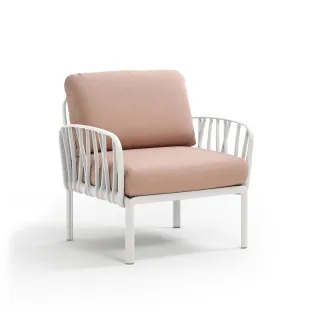 sofa Komodo Poltrona BIANCO rosa quarzo Sunbrella®