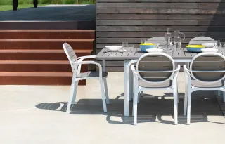 tavolo Alloro 210 Extensible bianco tortora - Palma Bianco Tortora