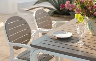 Alloro 140 Extensible Bianco Tortora - Palma Bianco Tortora 