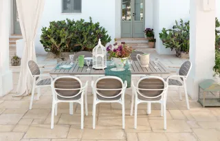 Alloro 140 Extensible Bianco Tortora - Palma Bianco Tortora 