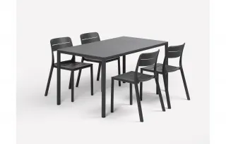 sedia Cassia Bistrot ANTRACITE - tavolo Piave 14x80 ANTRACITE/antracite materia