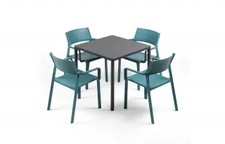 sedia Trill Armchair OTTANIO - tavolo Piave 80 ANTRACITE/antracite materia